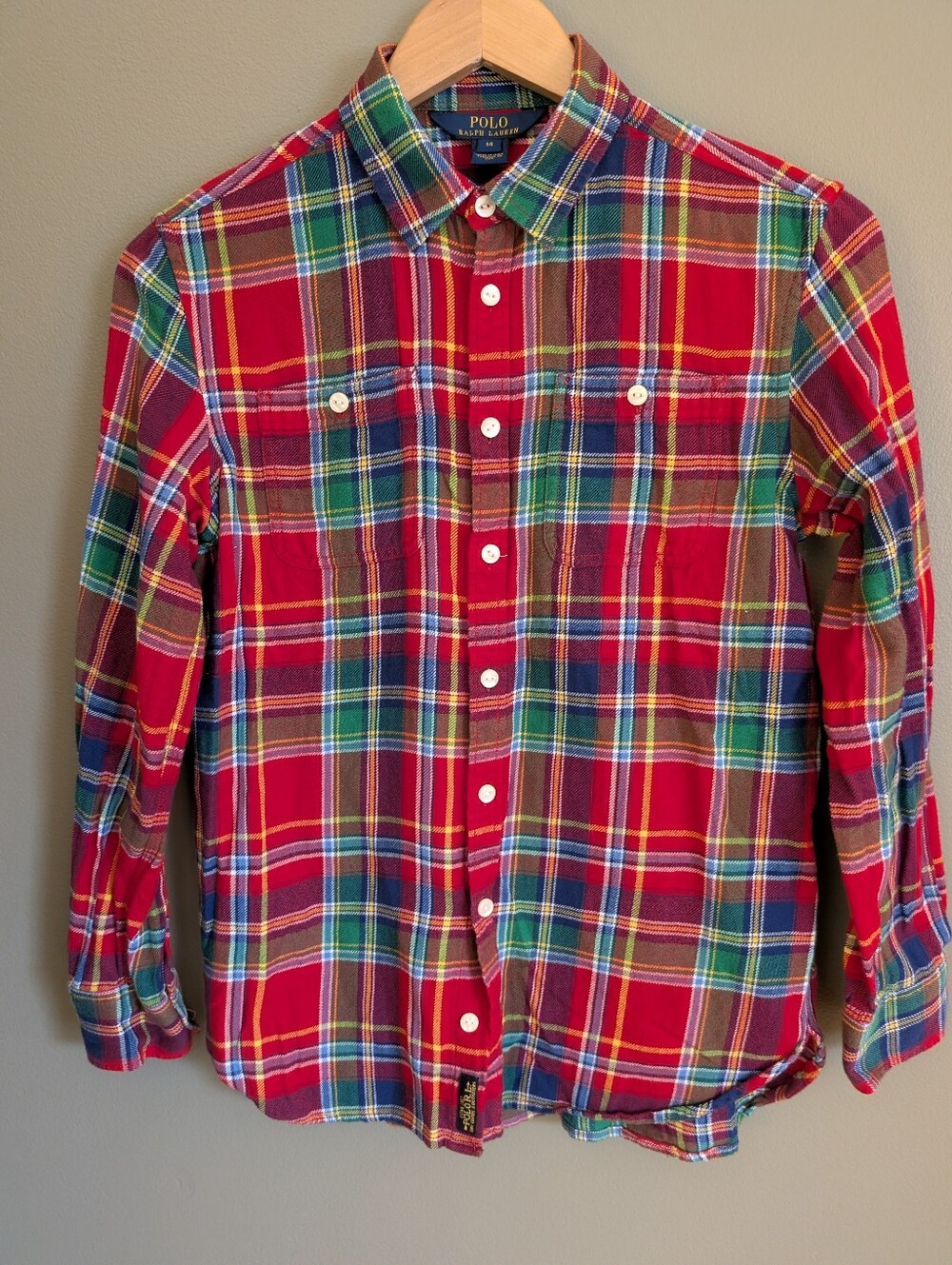 Polo Ralph Lauren Plaid Flannel Shirt Boy's Size 14